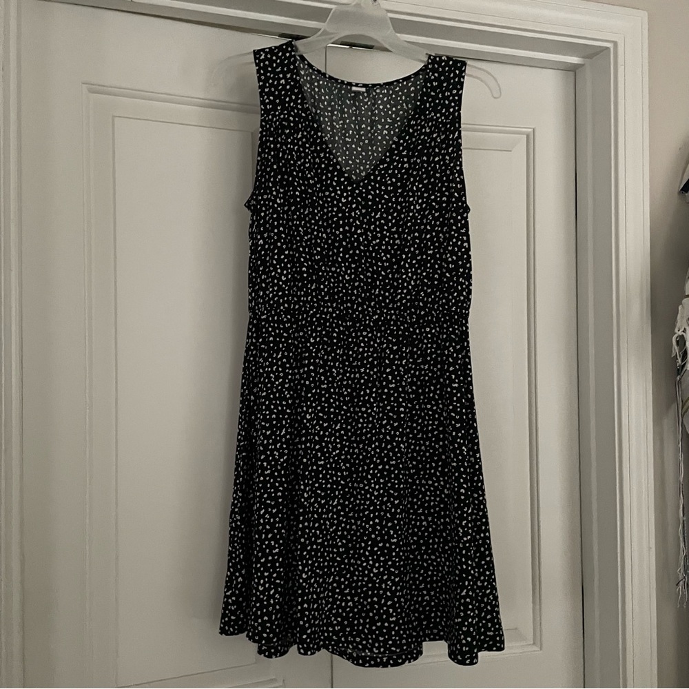 Womens Old Navy black animal print dress